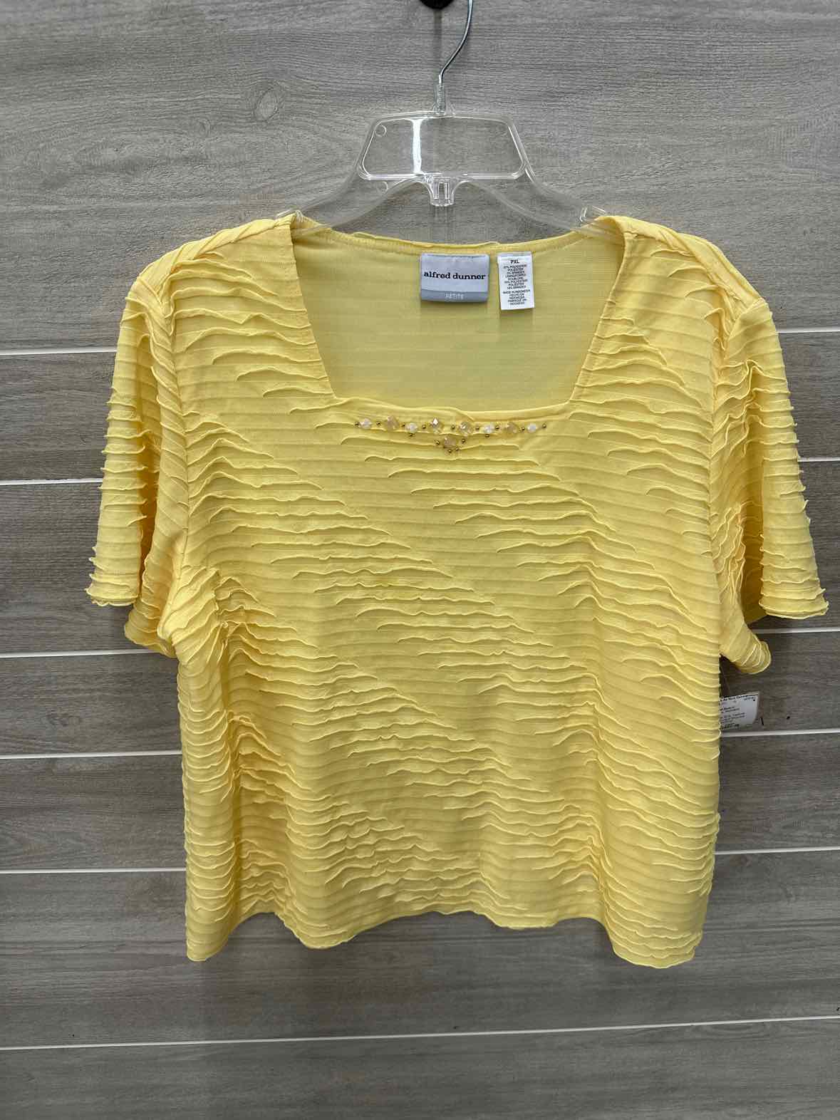 Alfred Dunner Yellow Womens Size 16P Shirt