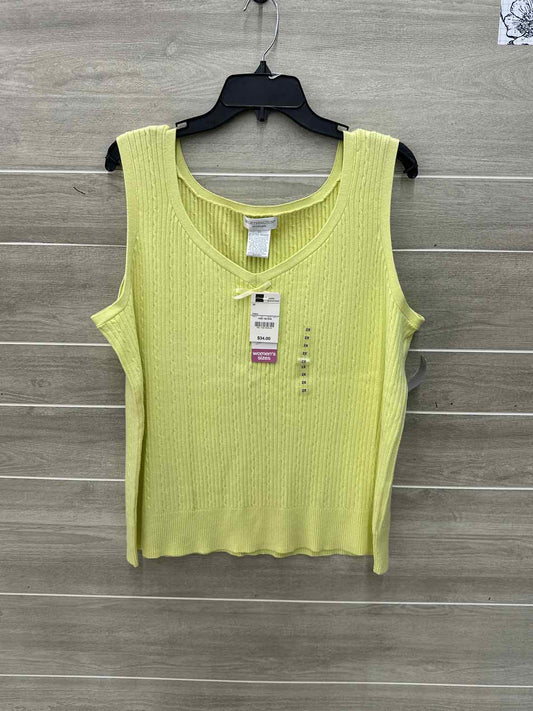 Worthington Yellow Womens Women Size 2X Tank Top