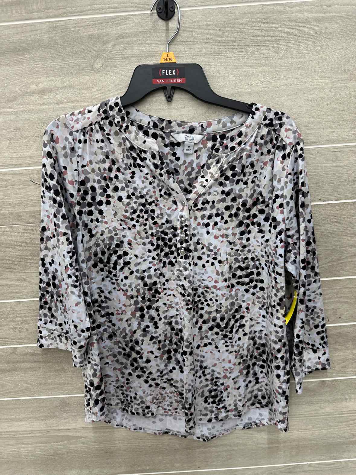 Croft & Barrow Size M Black Womens Shirt