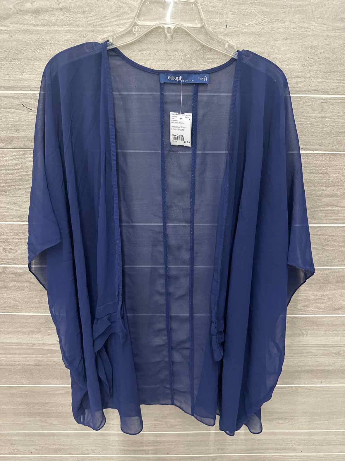 ELOQUII Size 22/24 Blue Plus Shirt