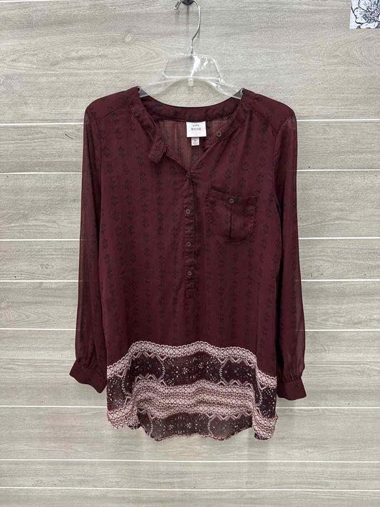 Knox Rose Size M/L Burgundy Womens Shirt
