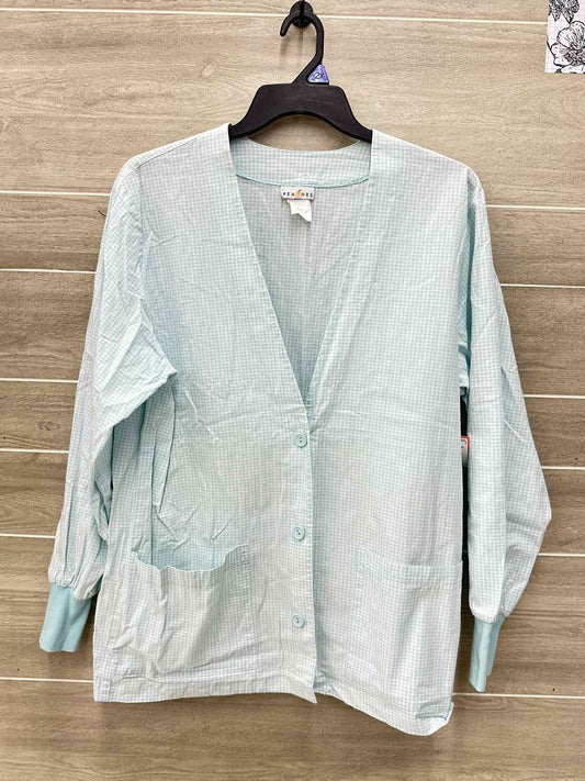 Peaches Blue Womens Women Size M Scrub Top