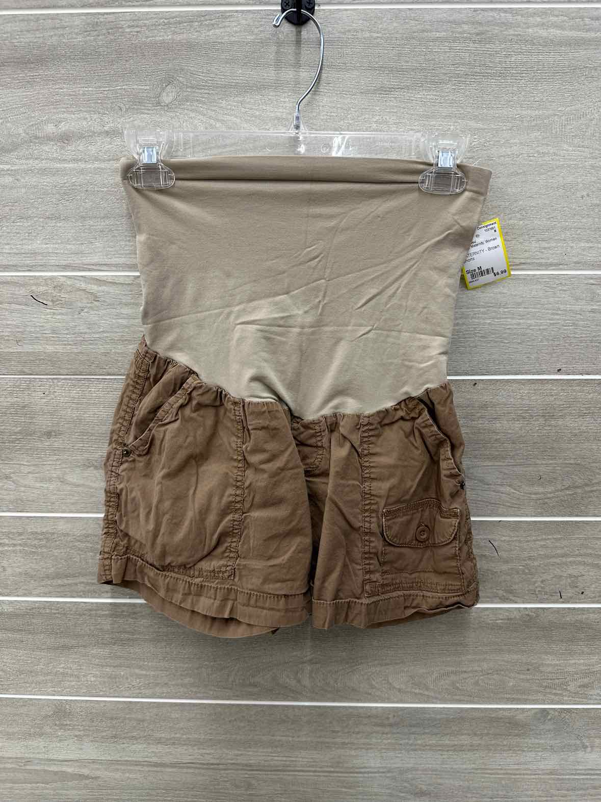 Motherhood Size M Brown Maternity Shorts