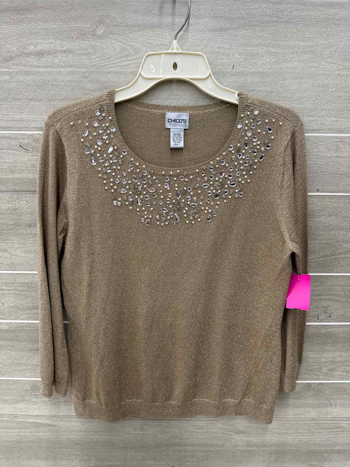 Chico's Size M Gold Womens Shirt