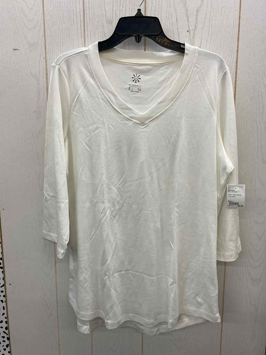 Isaac Mizrahi White Womens Size L Shirt