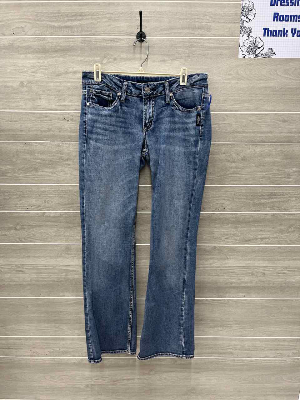 Silver Size 8 Long Blue Womens Jeans