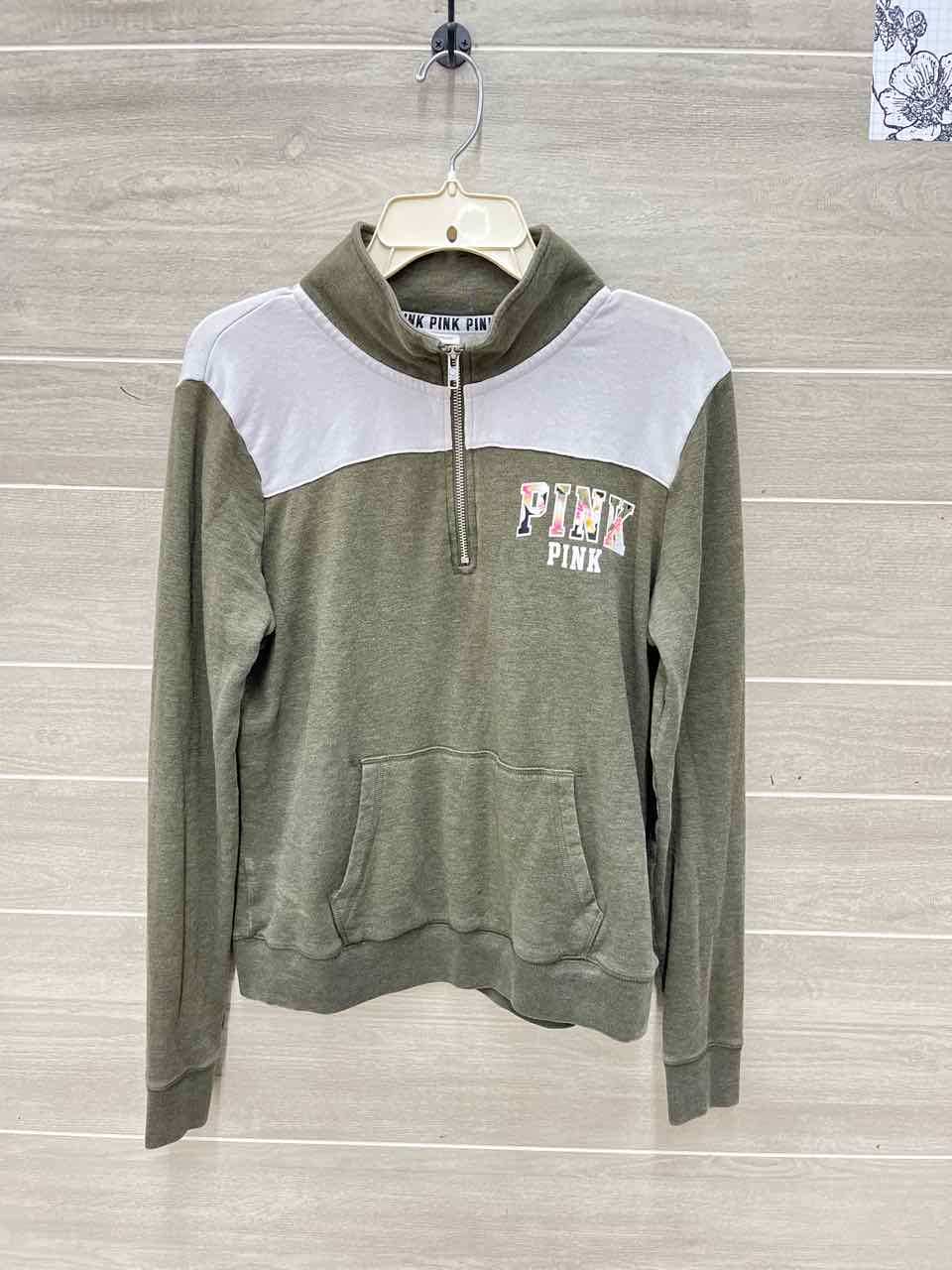 PINK Olive Womens Women Size Small Sweatshirt