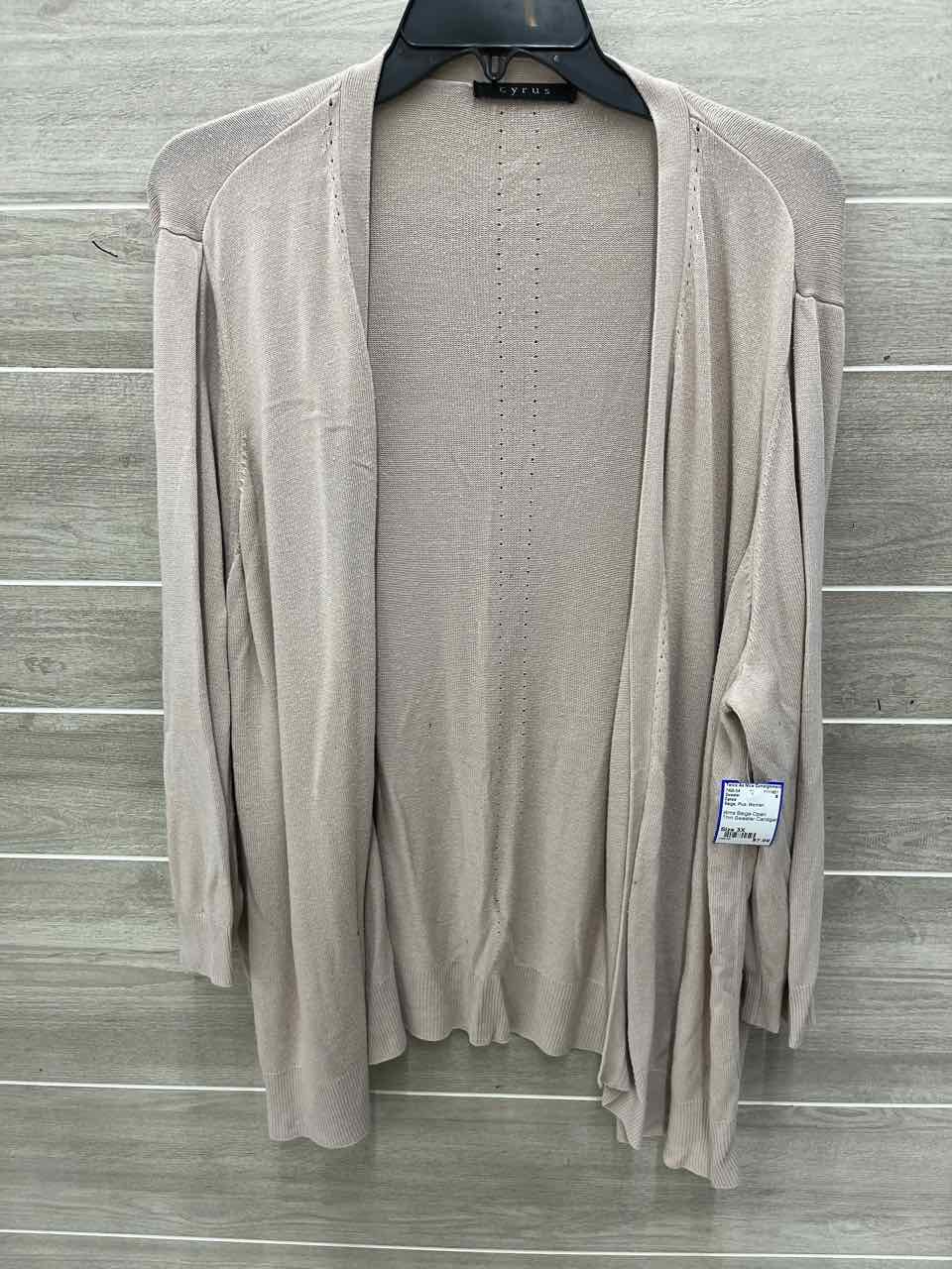 Cyrus Size 3X Beige Plus Sweater