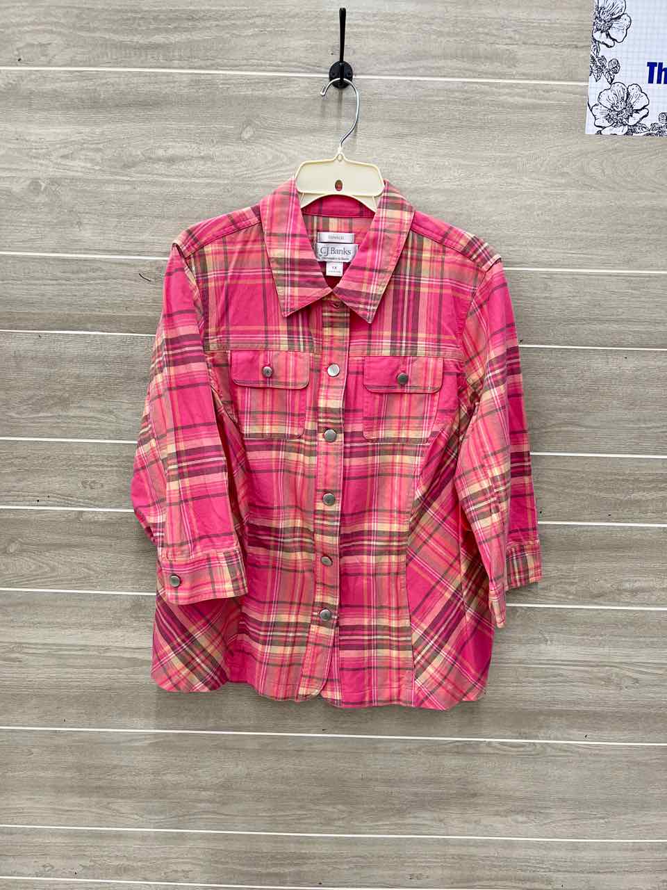 CJ Banks Pink Womens Women Size 1X Blazer