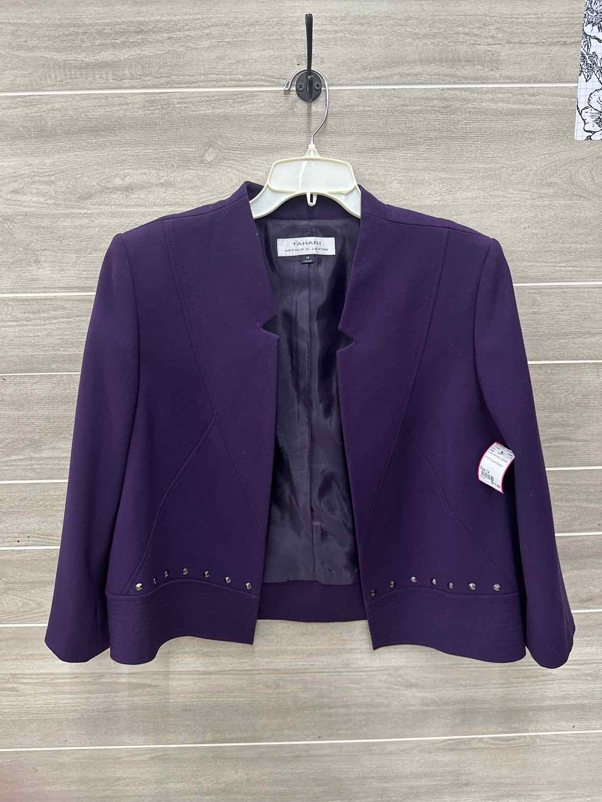 Tahari Size 14 Purple Womens Blazer