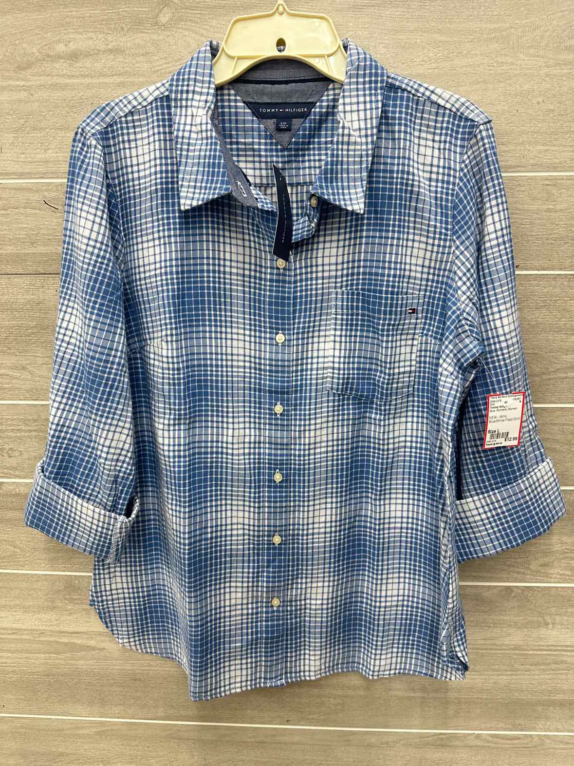 Tommy Hilfiger Size L Blue Womens Shirt