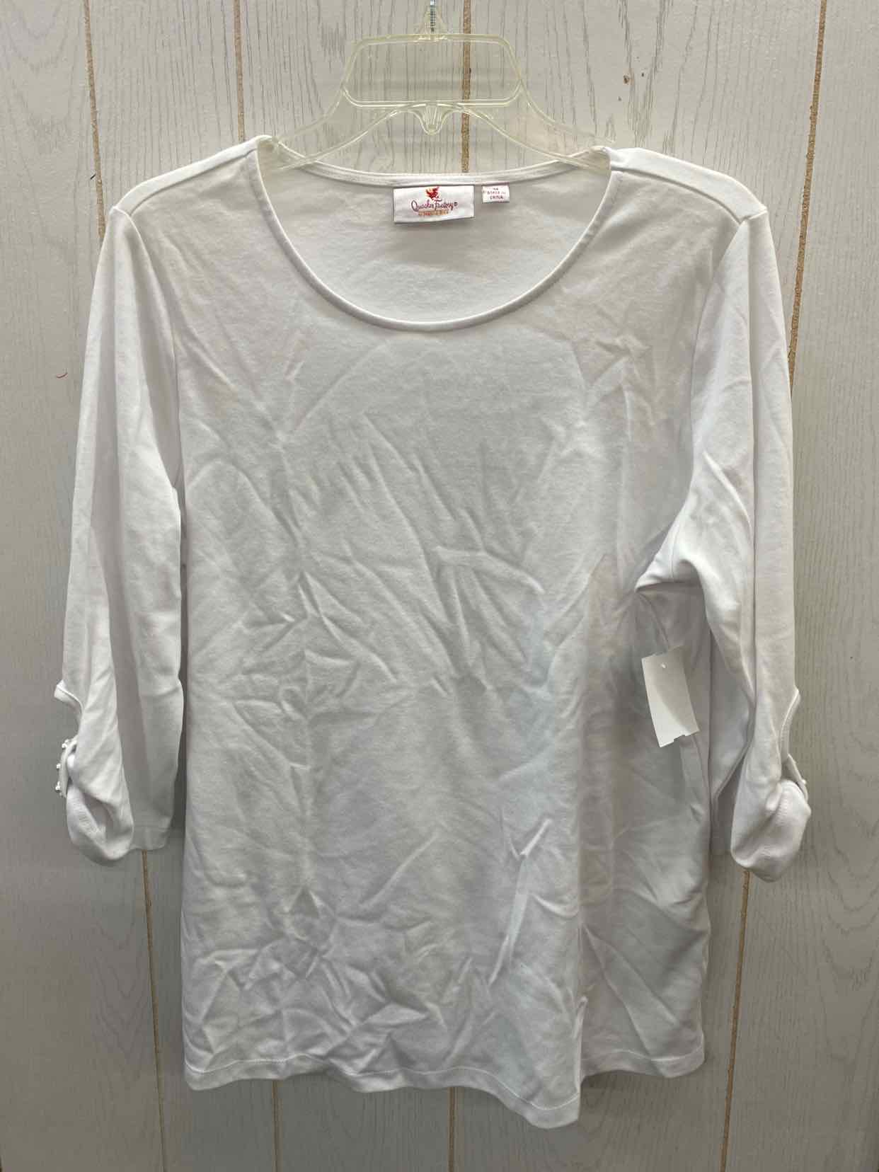 Quacker Factory White Womens Size M Shirt