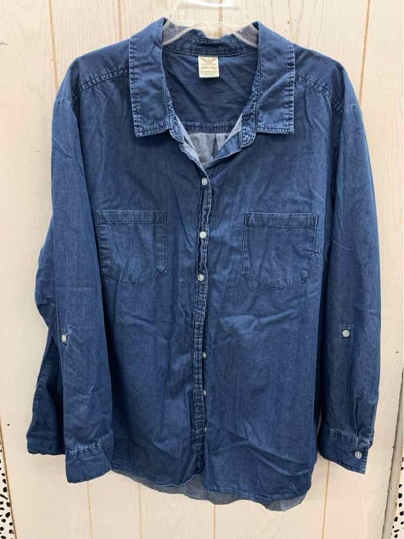 Faded Glory Blue Womens Size 22/24 Shirt