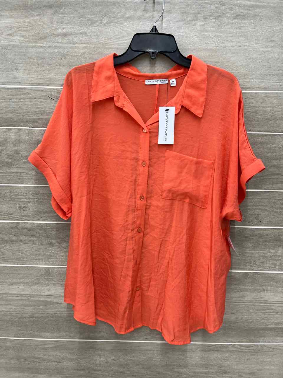 Notations Size 2X Coral Womens Shirt
