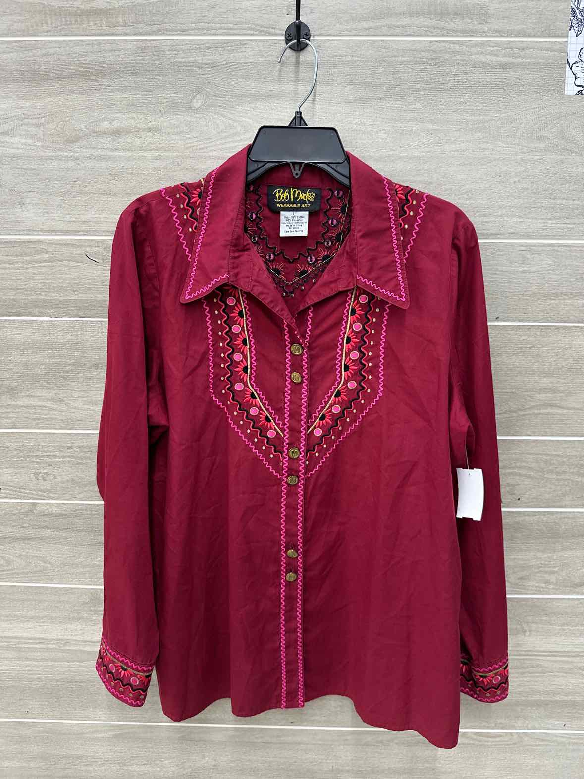 Bob Mackie Pink Womens Women Size L Shirt