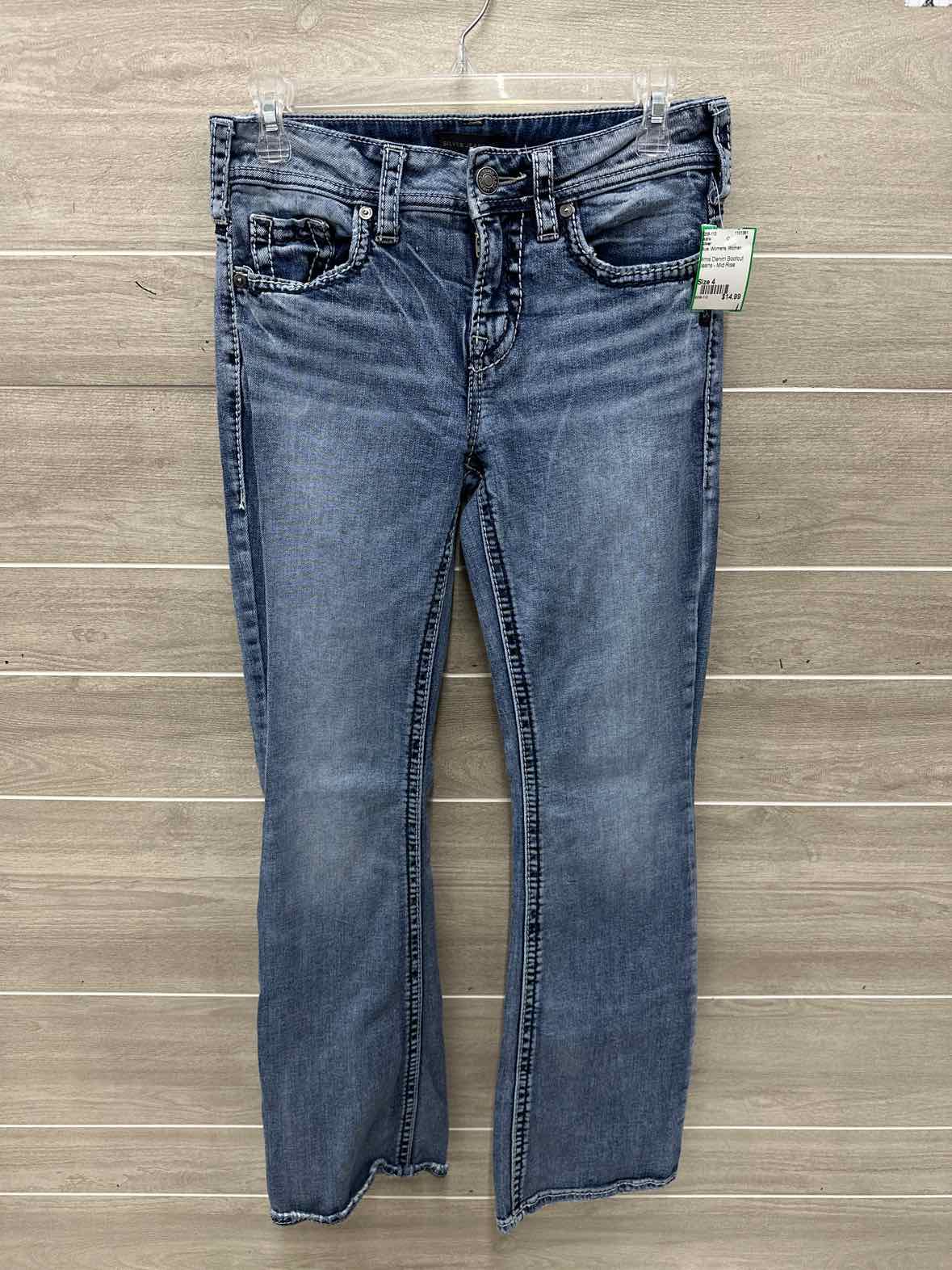 Silver Size 4 Blue Womens Jeans