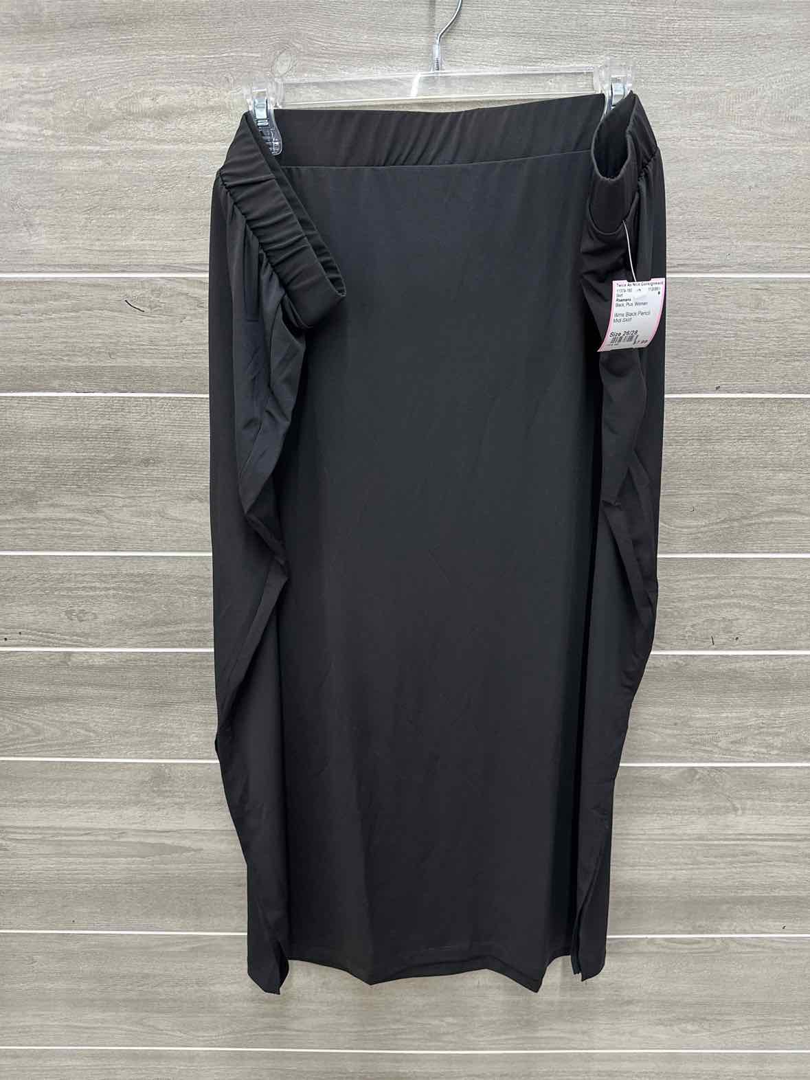 Roamans Size 26/28 Black Plus Skirt