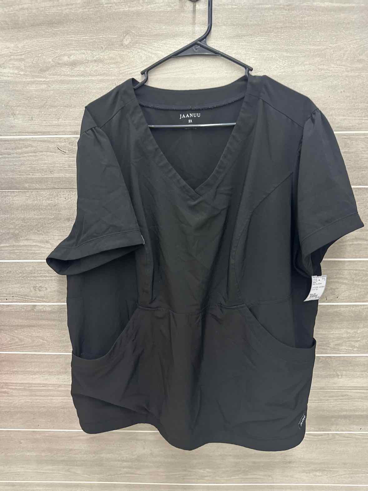 Jaanuu Size 2X Black Plus Scrub Top