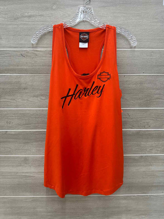 Harley Davidson Orange Womens Women Size L Tank Top