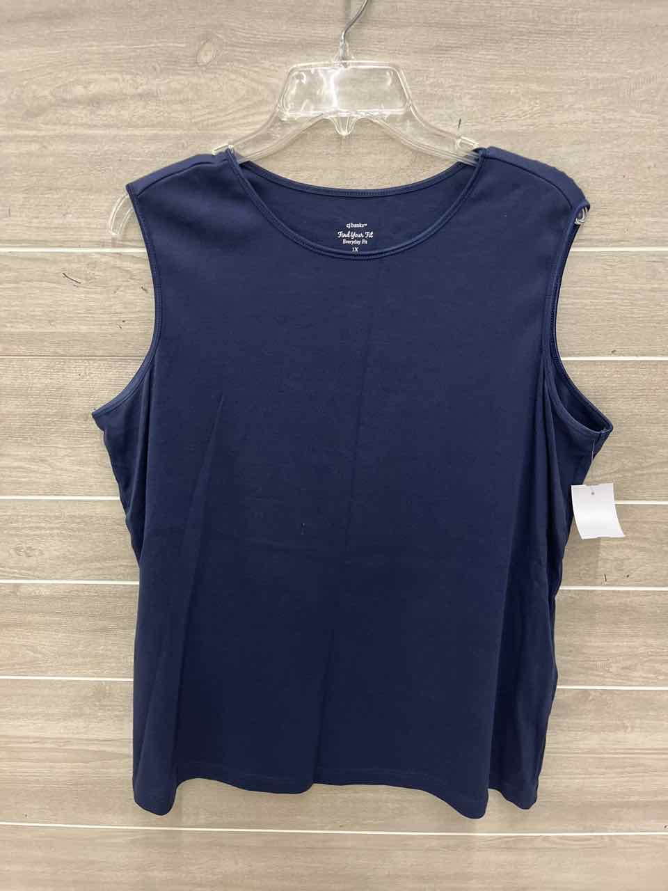 CJ Banks Size 1X Navy Plus Tank Top