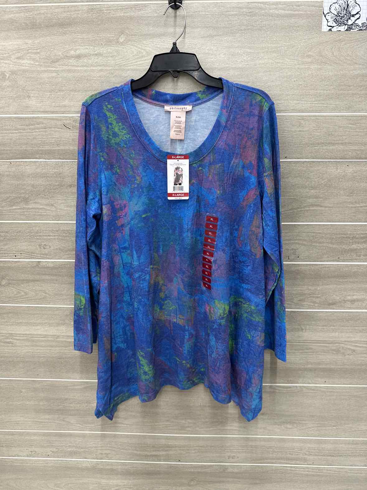 Philosophy Size XL Blue Womens Shirt