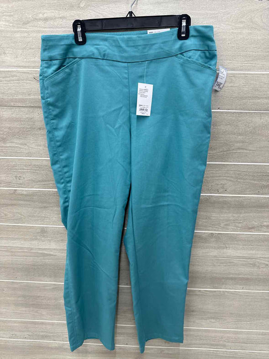 Croft & Barrow Size 14 Short Teal Petite Pants