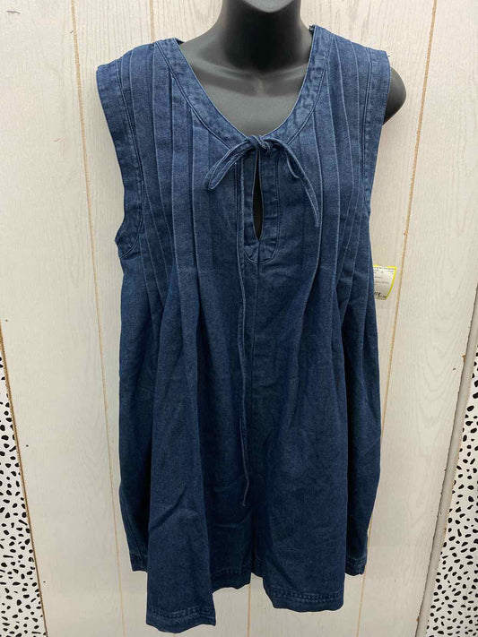 Blue Womens Size L Romper