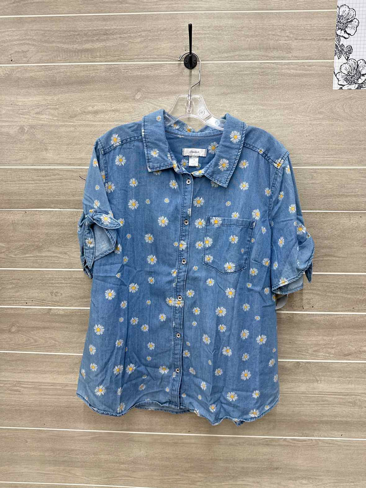 CJ Banks Blue Womens Women Size 1X Shirt