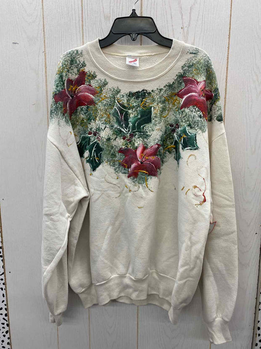 Cream Womens Size XL Sweatshirt