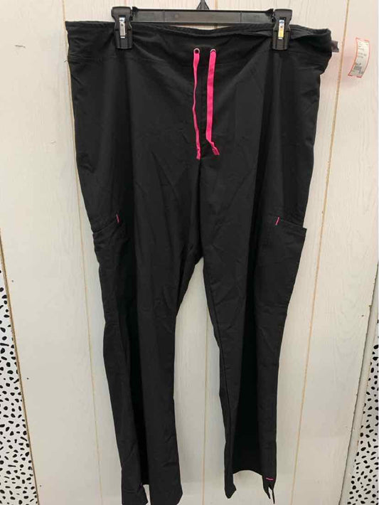 Smitten Black Womens Size L/P Scrub Pants