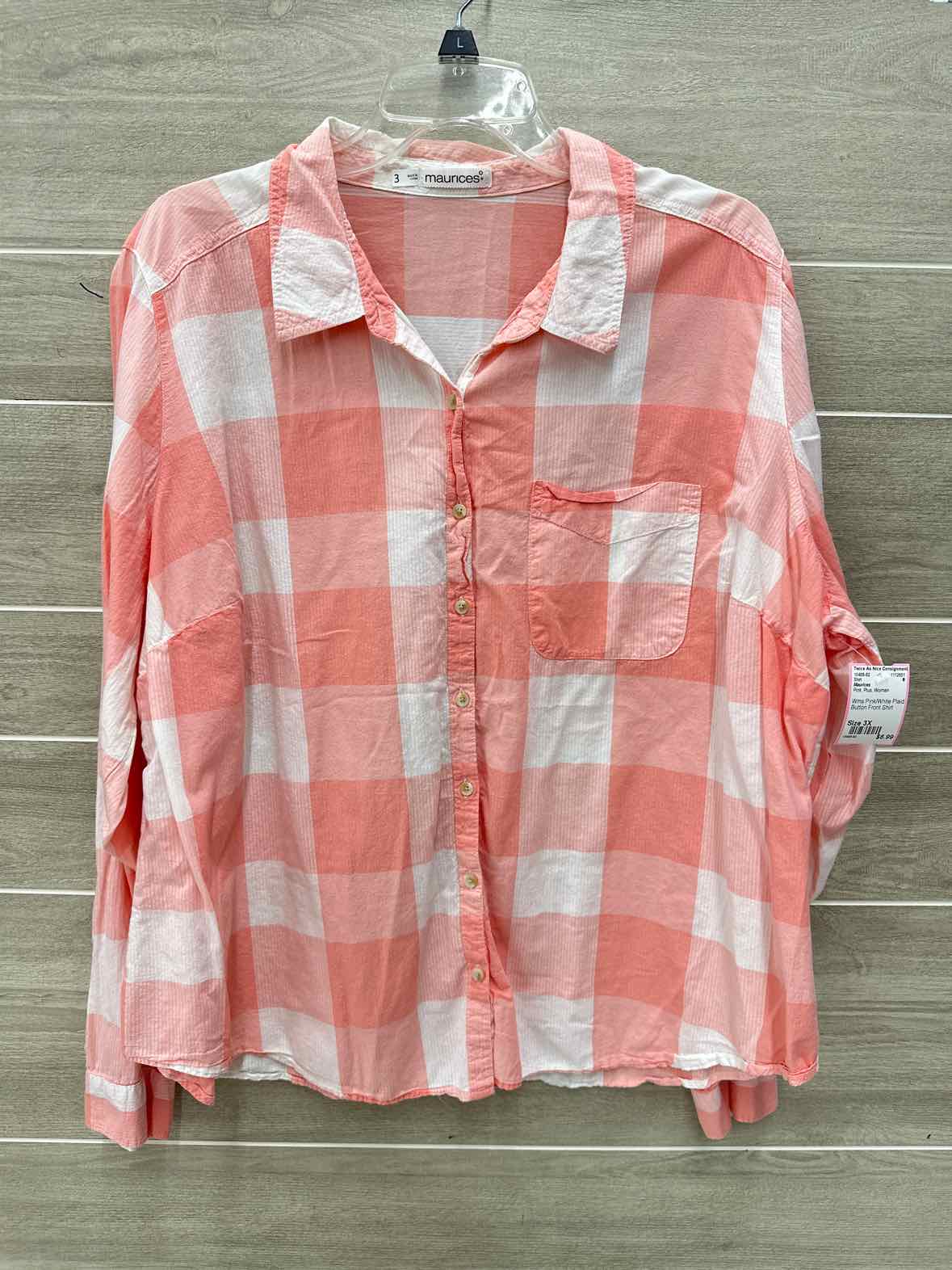 Maurices Size 3X Pink Plus Shirt