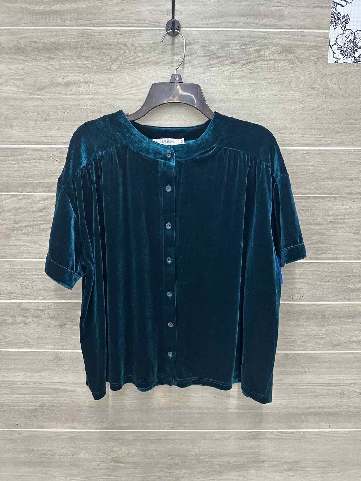 Miss Sparkling Size M/L Teal Womens Shirt