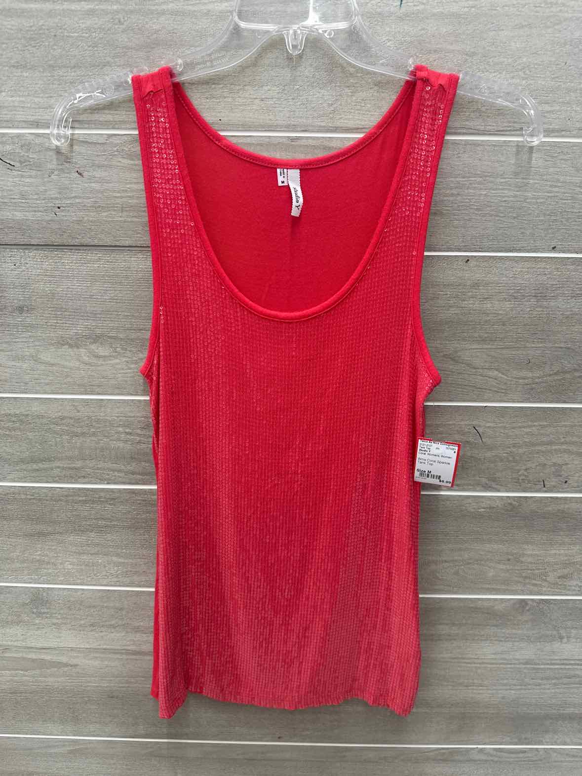 Studio Y Size M Coral Womens Tank Top