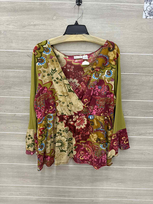 Monroe & Main Size 1X Olive Womens Shirt