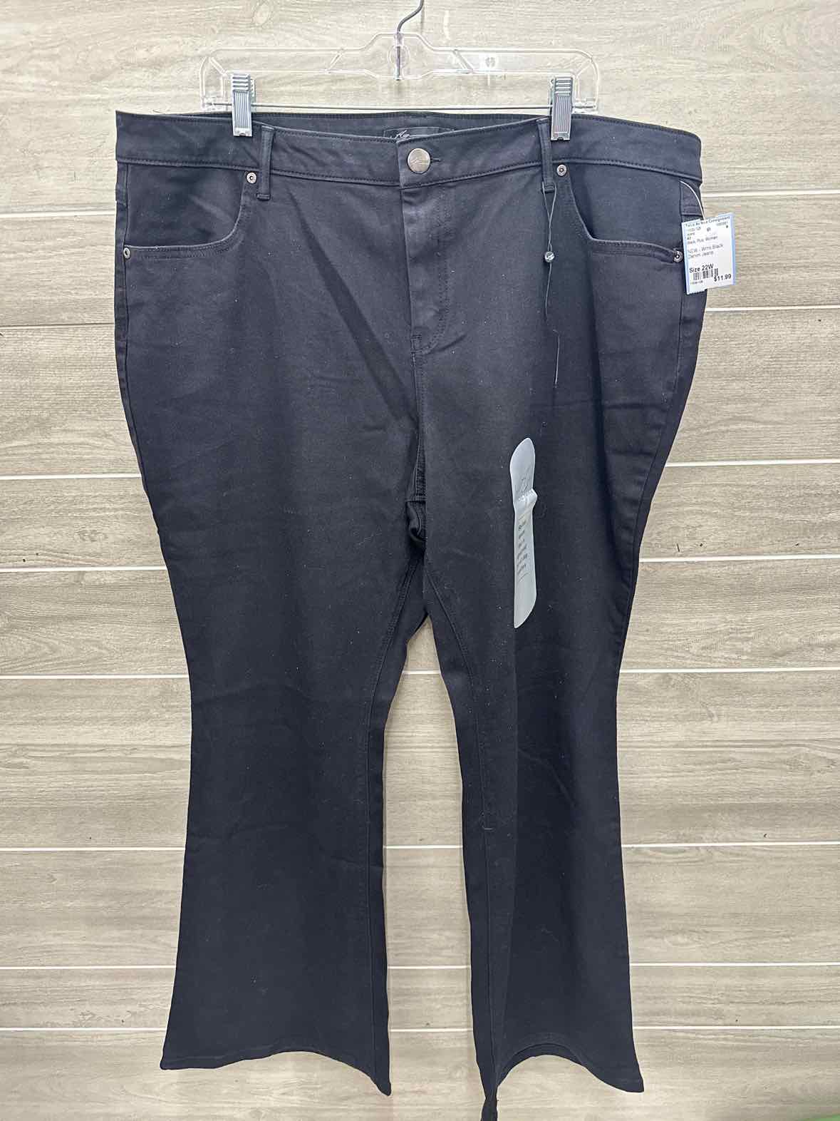A3 Size 22W Black Plus Jeans