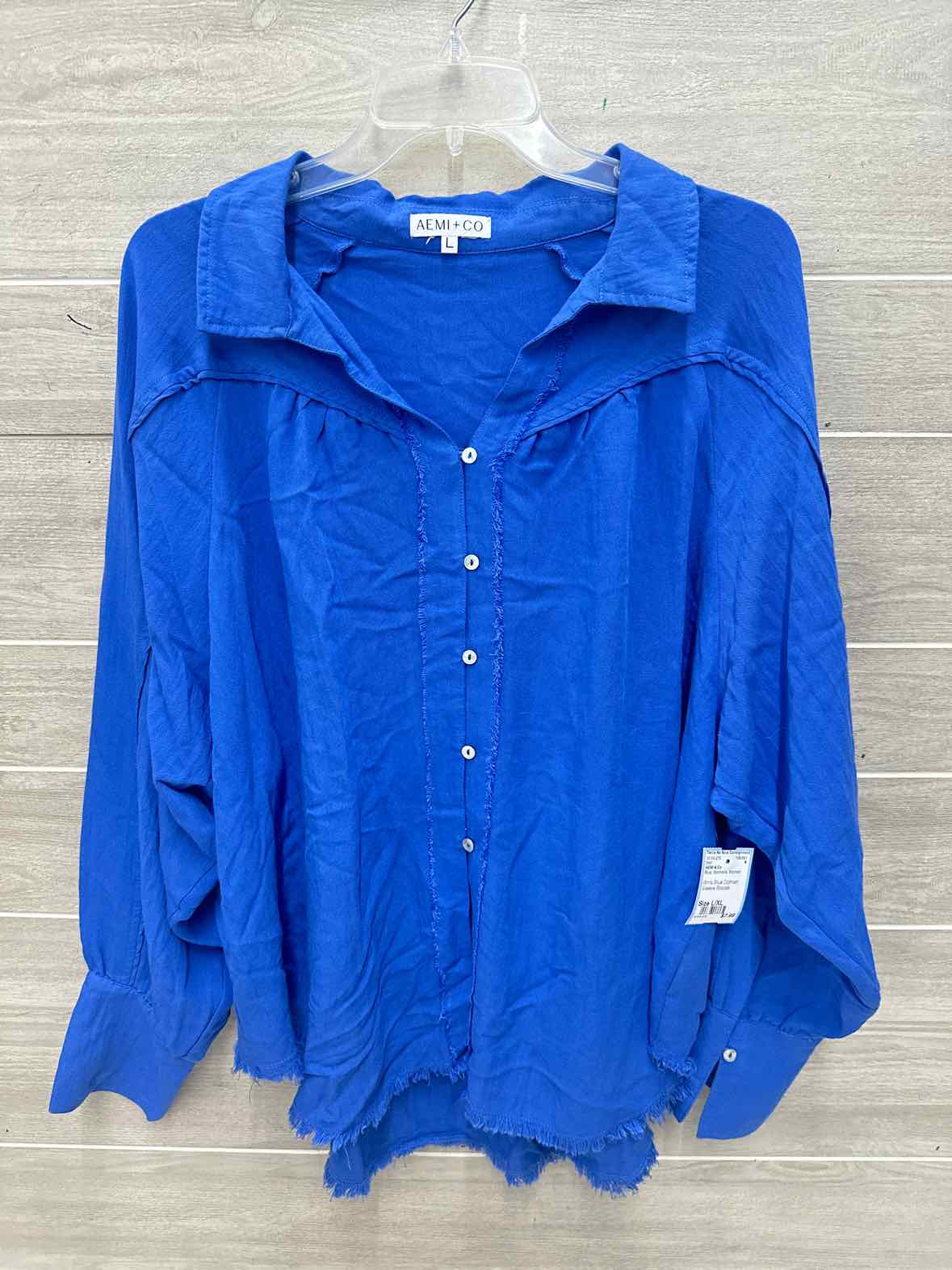 AEMI & Co Size L/XL Blue Womens Shirt