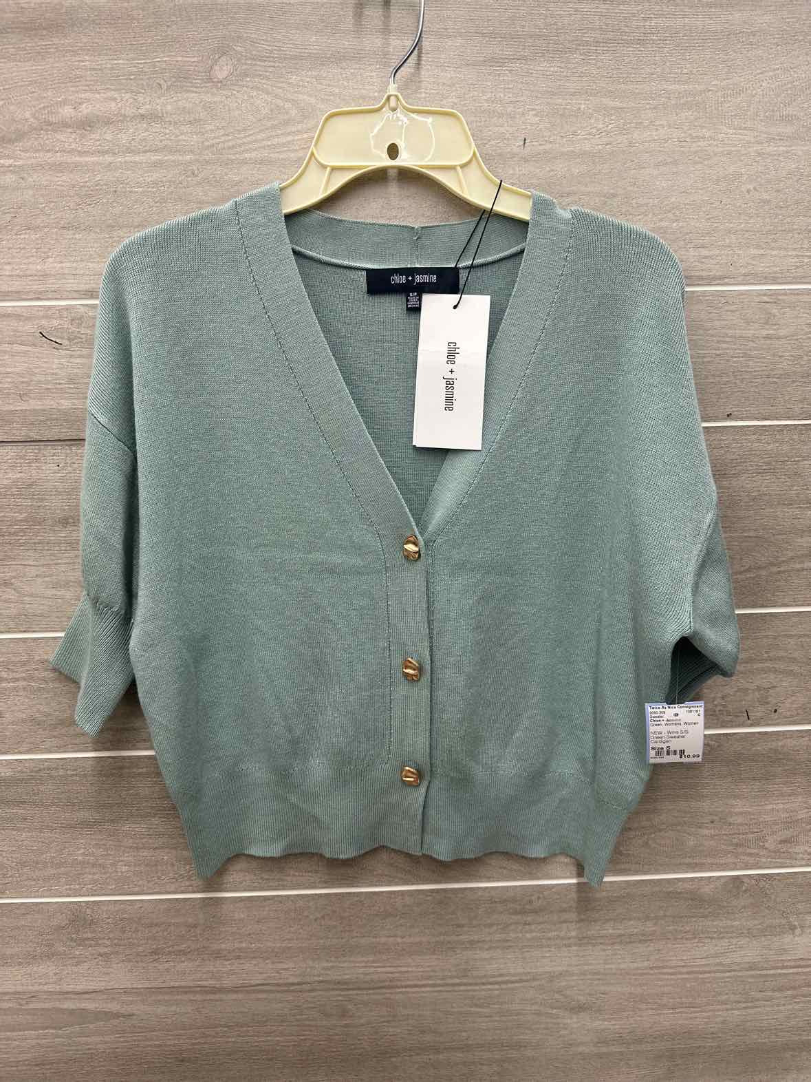 Chloe + Jasmine Size S Green Womens Sweater