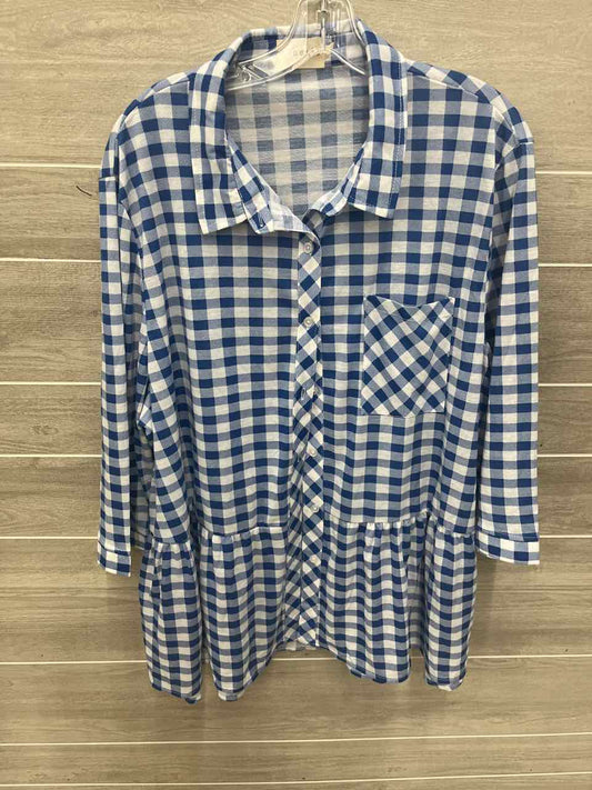 Ninexis Size 3X Blue Plus Shirt