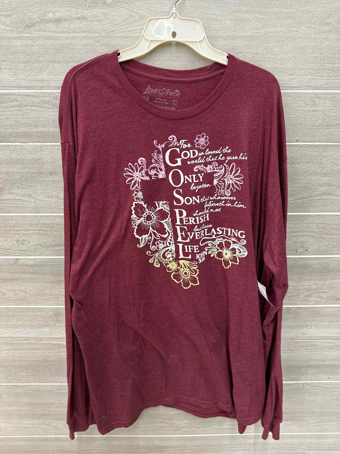 Burgundy Womens Size 3X Shirt
