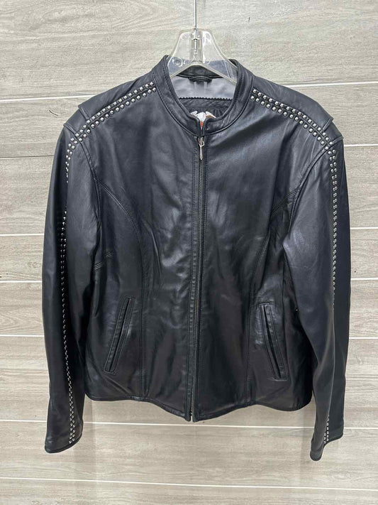 Harley Davidson Size L Black Womens Jacket (Outdoor)