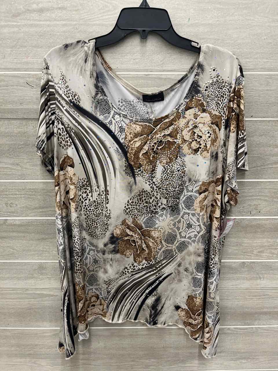 Size 2X Brown Plus Shirt