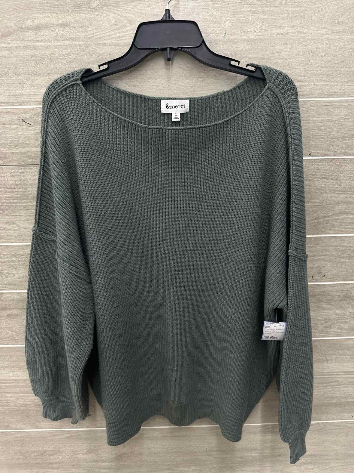 &merci Size L/XL Green Womens Sweater