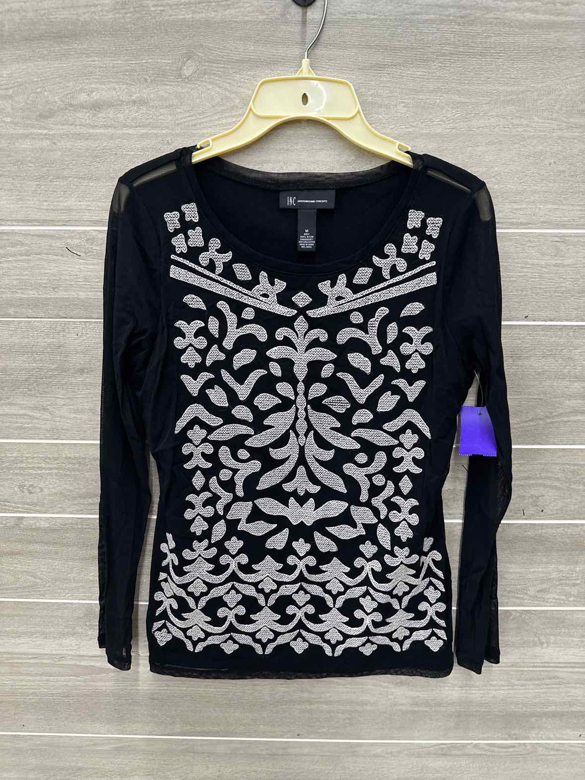 INC Size M Black Womens Shirt