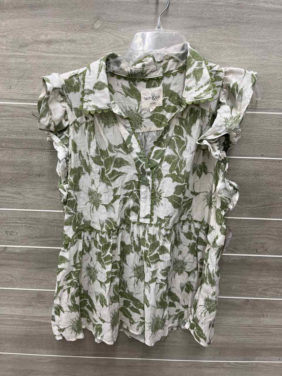 Umgee Size 1X Green Womens Shirt