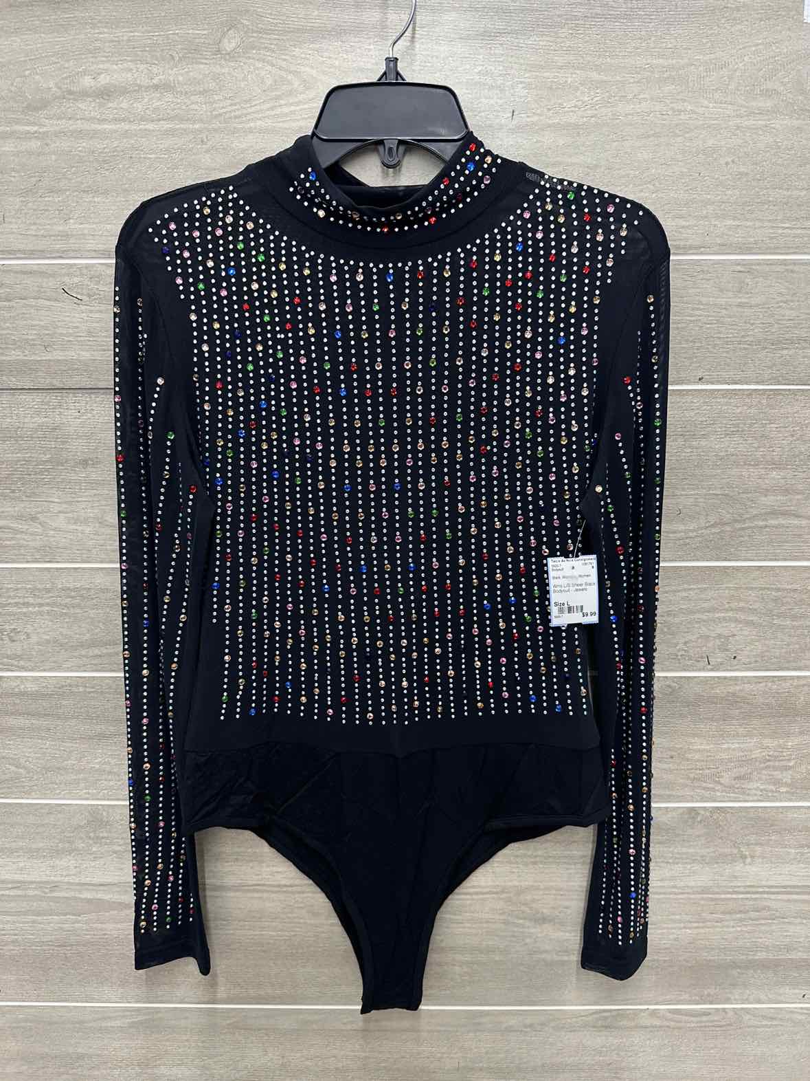 Size L Black Womens Bodysuit