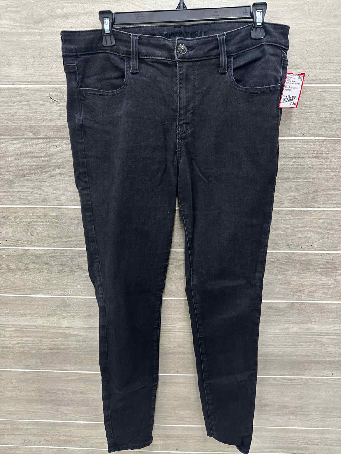 American Eagle Size 12 Long Black Womens Jeans
