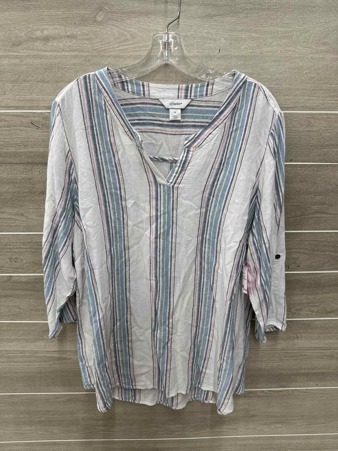 CJ Banks Size 1X White Plus Shirt