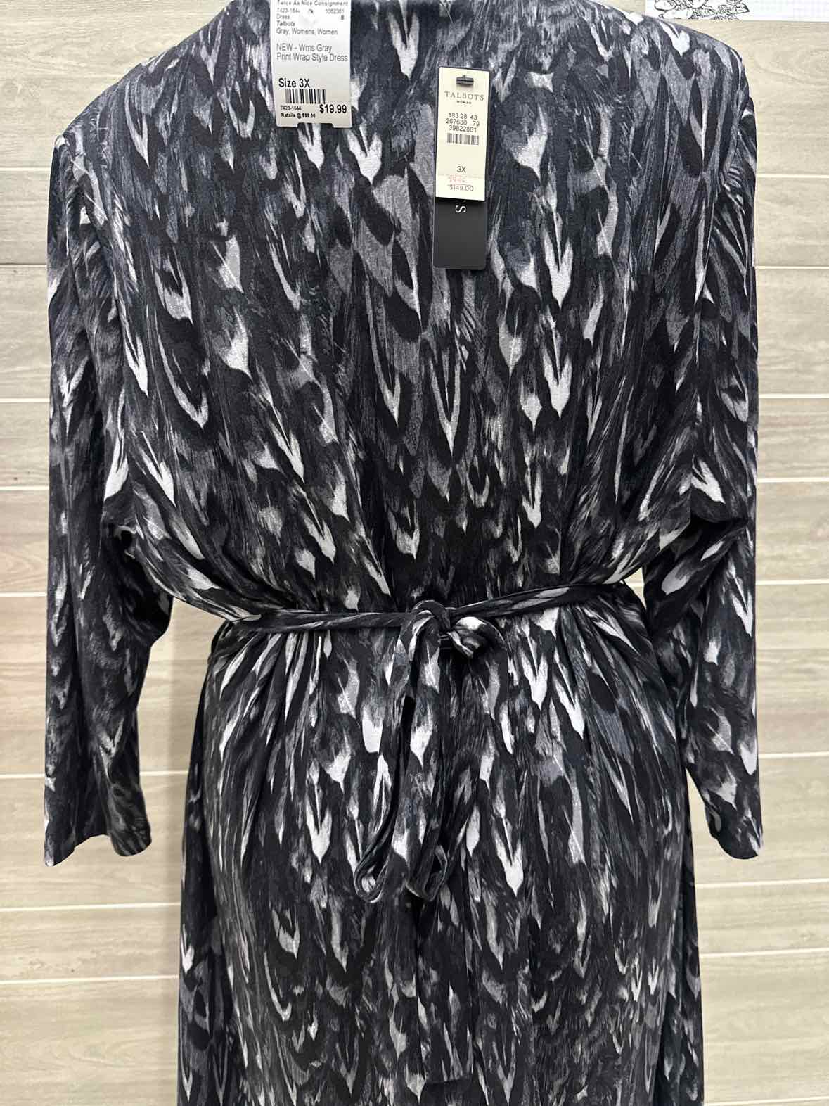 Talbots Size 3X Gray Womens Dress
