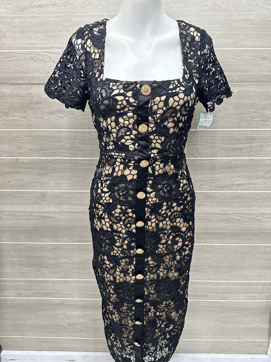 Wms S/S Black Lace Dress