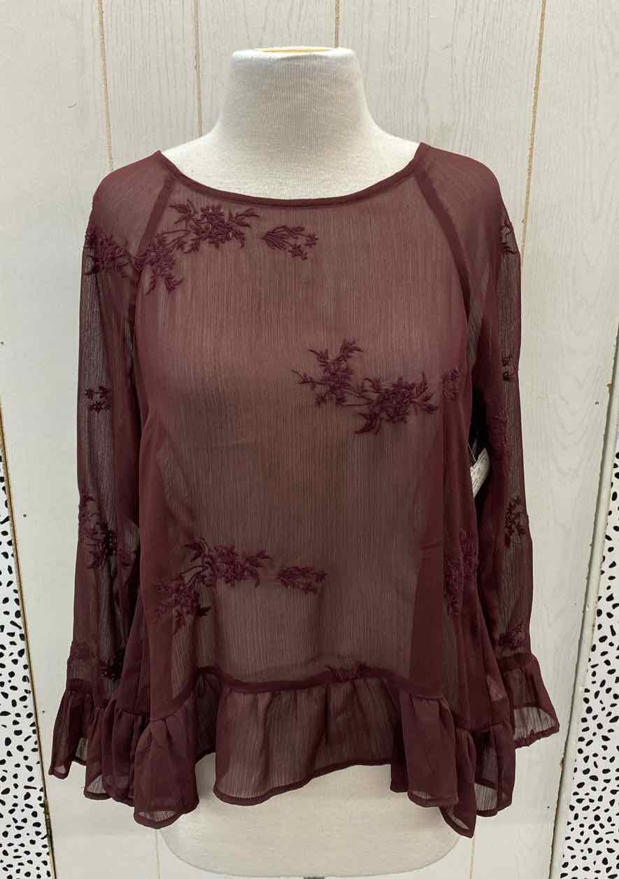 Maurices Burgundy Womens Size Small Shirt